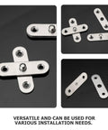 Stainless Steel Hidden Door Hinges Set 12 Pieces Corrosion Resistant Rotatable Cabinet Hinge Kit For Office And Home Use slick view