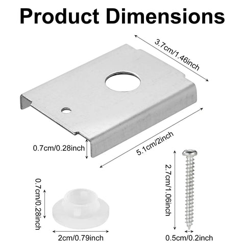 Six Pack Bifold Door Repair Brackets With Washers And Screws Heavy Duty Metal Hardware Kit For One And Three Eighths Inch Folding Pocket Closet Panels In Silver