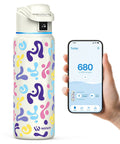 32 Oz Smart Water Bottle Hydration Tracker With Gentle Drink Alarms And Heavy Duty Insulation Keeps Drinks Bone Cold For Hours Ideal For The Daily Grind And Health Hustles To Help You Lock In Your Sips And Chase Wellness Wins Effortlessly with colorful design and app display.