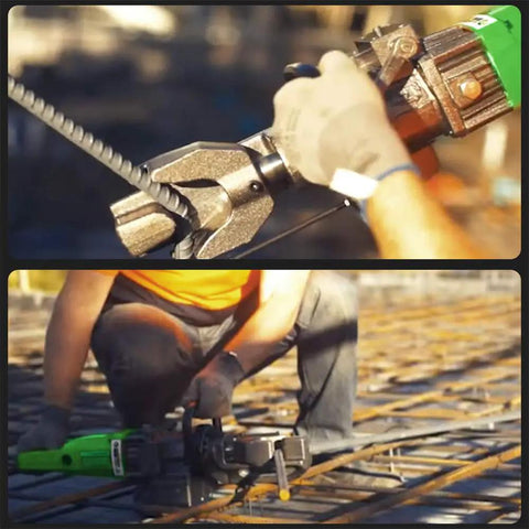 Heavy Duty 900W Electric Rebar Bender Machine With Pure Copper Motor bending 5/8 inch rebar in construction site.