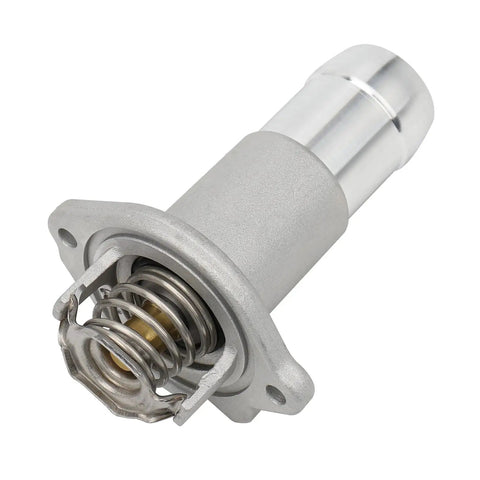 Heavy Duty Aluminum Thermostat Housing Assembly Bolt Right In Replacement For Chevy Colorado And Gmc Canyon 2004 2012 Hummer H3 Street Proven Cooling System close-up view with thermostat spring.