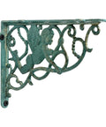 Heavy Duty Iron Shelf Bracket With Angel Motif Built Tough Wall Mounted Support, rustic cast iron for display stability.