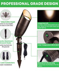 Outdoor LED Spotlight 12V ACDC Wired Adjustable Color Temperature 3000K 4000K 5000K Waterproof Landscape Uplight features