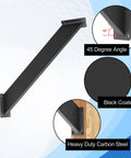 4 Pack 45 Degree Angle Support Brackets For Pergolas And Wood Structures, Heavy Duty Steel With Black Powder Coat, DIY Connector Kit For Gazebos