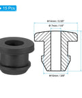 Diagram of Ten Millimeter Drill Hole Top Hat Rubber Grommets Three Eighths Inch Outer Diameter One Quarter Inch Inner Diameter Silicone Black