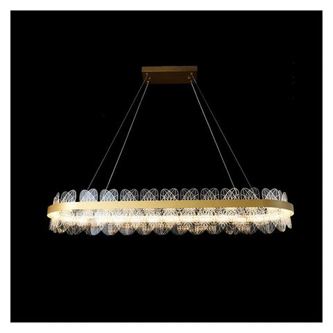 Nordic LED Round Frosted/Engraved Modern Pendant Light Remote Control Dimming for Living Room Bedroom Restaurant, Oval-White.