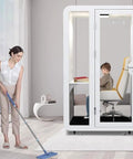 Portable Soundproof Phone Booth With Smooth Rolling Wheels Hella Quiet Office Pod Rig for Remote Hustle and Broadcast Streaming.