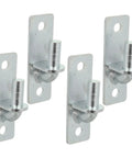 Heavy Duty Wall Mount Gate Hinges 4 Pack Galvanized Iron Frame Weather Proof Design close-up view of silver hinged hardware