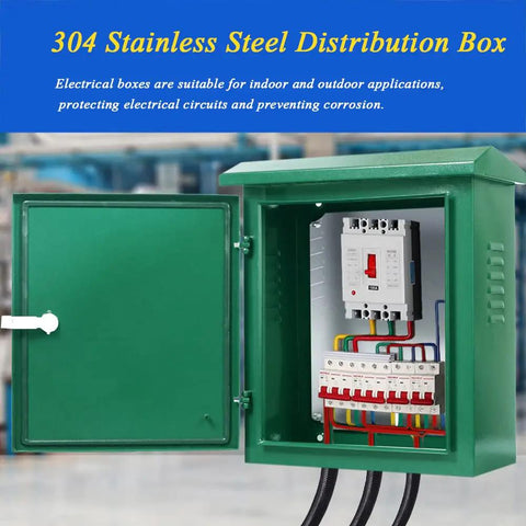 Outdoor Electrical Box Built Tough From 304 Stainless Steel Weatherproof NEMA Enclosure 20x16x8 Inches Junction Box with open door