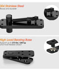 Beefy Heavy Duty Invisible Door Hinges for Wooden Secret Doors, stainless steel construction, load bearing base, close-up view.
