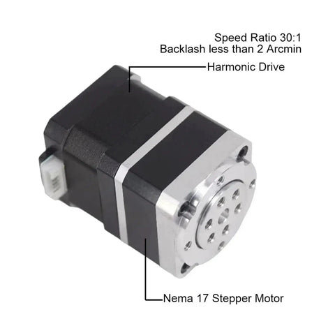 Pro Level Mini Harmonic Drive With Bulletproof Strain Wave Gear Reducer Dead Accurate Rotary Actuator Kit For Industrial Robots And Cnc Machines Built Heavy To Crush Rigorous Tasks And Run Flawless Daily, showing Nema 17 stepper motor design.