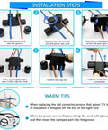 Installation steps for 8 Pack Low Voltage Landscape Wire Connectors For 12 To 20 Gauge Cable with waterproof durable nylon fiberglass