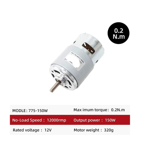 775 795 895 Spindle Motor Upgrade For Lawn Mowers And DIY Projects, 24V 150W Brush DC Motor with specs highlighted