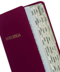 Spanish Gold Edged Bible Tabs Self Adhesive Index Stickers For Old New Testament Plus Catholic Books 90 Count shown in Bible.