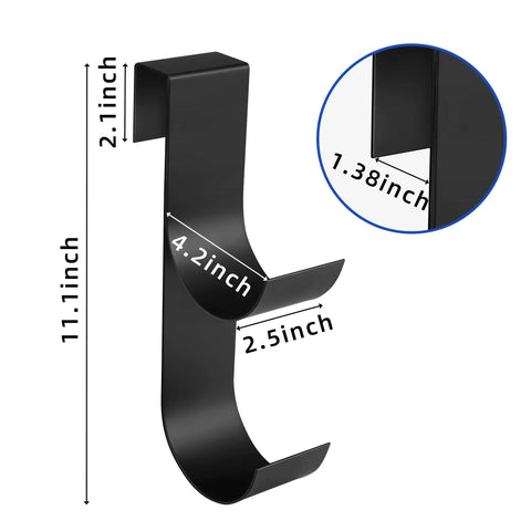 Heavy Duty Black Pool Fence Hooks Set Of 2 Slip On Hangers dimensions for pool poles and equipment