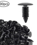 Badass Heavy Duty Auto Bumper Clips For Cars Trucks And Suv Road Ready 100 Piece Plastic Rivet Fasteners shown in black color.