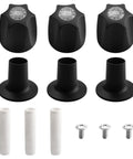 3 Piece Matte Black Tub And Shower Knob Replacement Kit For Verve Style And Gerber Tub Showers Handles Replacement Restoration