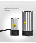 Heavy Duty Dc 24v Aluminum Cabinet Fan Heater With 200w Ptc Heating showing two anodized aluminum enclosures with warning labels.