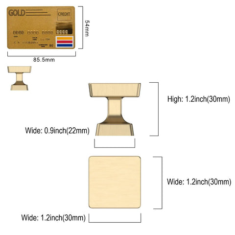 Ten Pack Brushed Gold Cabinet Knobs 1.2 Inch 30mm Solid Zinc Alloy Kitchen Dresser Drawer Pulls For Bathroom Cabinets With Durable Finish And Easy Install Perfect For Cabinets And Drawers, brushed gold knob dimensions