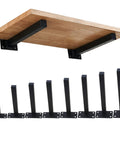 Hella Sturdy Black Industrial Floating Shelf Brackets Set Of Two Heavy Duty Wall Mount Supports for DIY shelving, 20" span.