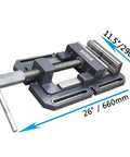 8-Inch Heavy-Duty Drill Press Vise With Replaceable Prismatic Jaws And 45-Degree Grooves For Plates And Square Tubes For Precision Metalworking