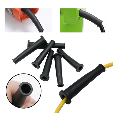 15 Pack Cord Boot Protectors Rubber Strain Relief Sleeves For Power Tool Cords, 5 Sizes, Pro Grade Construction, Prevent Bending Fraying At Connection Points, Fits Angle Grinder Orbital Sander Jig Saw Heat Gun Hedge Trimmer, Cord Management Kit black rubber sleeves in 5 sizes for power tool cords