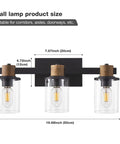 Product dimensions of Cozy Farmhouse Vanity Light Fixture 3 Light Wall Sconce Over Mirror with E26 Base and Distressed Faux Wood Finish