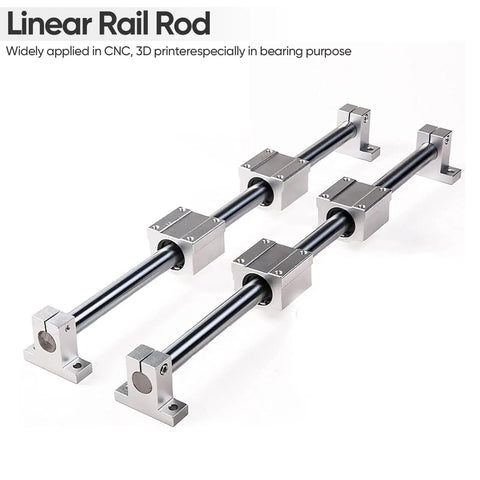 12mm X 400mm linear motion rods set of 2 for CNC, 3D printers, DIY projects with hardened chrome steel shafts and HRC55-62 tolerance