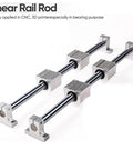 8Mm x 500Mm Linear Motion Rods Shaft Set Of 2 For CNC Machining And High Speed 3D Printing, shown with bearing blocks
