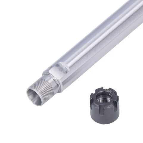 Two Piece Set Straight Shank Collet Chuck Holder Built Tough From 40Cr Plus Carbon Steel For CNC Milling Lathe Tools close-up with chuck wrench