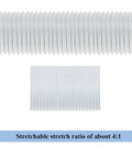 Heavy Duty Dust Collection Hose 2.5 Inch By 10 Ft Flexible Clear PVC Fume Hose showing stretch ratio feature
