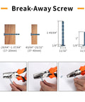 Diagram of break-away screw measurements with pliers cutting screws, related to Brushed Satin Nickel Cabinet Knobs 25 Pack For Kitchen Cabinets And Dresser Drawers Zinc Hardware Durable Metal Pulls With Easy Mounting And Universal Fit For Standard Holes And Smooth Operation.