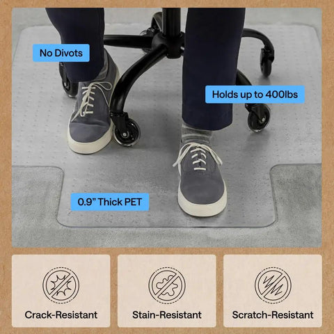 Slip Resistant Clear Office Chair Mat For Carpet Floors With Smooth Rolling Glide Under Desk Heavy Duty Plastic Computer Mat And Carpeted Floor Protector For Work And Gaming Chairs 29x47 under office chair.