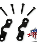 Heavy Duty Sun Visor Repair Kit With Steel Clips For Jeep Wrangler JK 2018 Through 2024 And Gladiator 2020 Through 2024, Includes Flush Mounting Hardware, Black Powdercoat Finish, Made In USA.