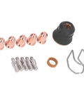 13 Piece Plasma Cutter Torch Consumables Kit For S45 With Electrodes, Nozzles, Tips, Spacers, Guide, Gas Diffuser