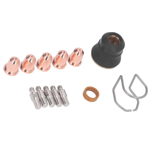 13 Piece Plasma Cutter Torch Consumables Kit For S45 With Electrodes, Nozzles, Tips, Spacers, Guide, Gas Diffuser