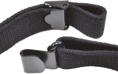 Close-up of black webbing on Authentic WWII US Cotton Canvas Rifle Sling with correct WW2 hardware, durable for all WW2 rifles.