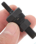 Check Out These Slick 2 Pcs M5 Stainless Steel Rivet Nut Tool Replacement Mandrels Perfect For Your Manual Automotive Hand Riveter Kit And Getting Solid Connections. M5 black steel mandrel shown close-up in hand for manual rivet nut tool use