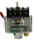 Front view of 9013FHG12J52M1X Pumptrol Pressure Switch with unloader and on/off lever, one port design for air compressors 95-125 PSI.