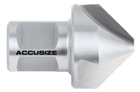 Accusize HSS countersink, 1-1/4 in with 3/4 in Weldon shank, 90° angle