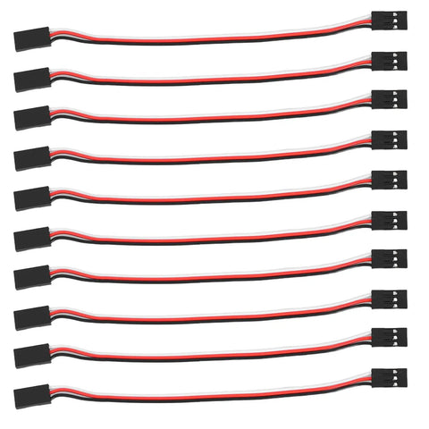 10 Pack 15cm RC Extension Cables 3 Pin Female To Female Wire For RC Airplane Car Helicopter Boat Receiver And Controller DIY Electronics And Reliable Signal Extension For RC Nerds And Hobbyists