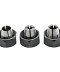 Router Collet Kit For Porter Cable 3 Pack Includes 1/4 Inch 1/2 Inch And 3/8 Inch Collets Heavy Duty Steel Built To Last