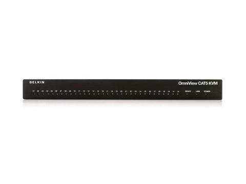 Top Tier 32 Port KVM Switch Gives Two Tech Pros Straight Shot At Server Control Sleek Rackmount Design with LED indicators.