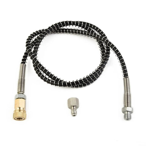 4500 PSI DN2 Microbore Hose 36 Inch Long Fast Fill Quick Connect Air Hand Pump Charging black hose with stainless ends