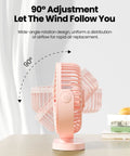 Must Have USB Desk Fan Pink Five Point Five Inch Mini Portable Quiet Personal Desktop Cooler with 90 Degree Rotation