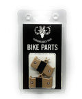 Heavy Duty Sintered Metal Disc Brake Pads In Two Pairs, durable and heat resistant, packaged for Shimano Grimeca and Hope brakes.