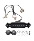 Acoustic Folk Guitar Single Coil Magnetic Pickup with Pots A500k B500k Black Soundhole Installation components and wiring