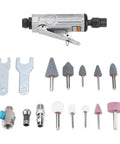 Badass Air Die Grinder Kit With 25000 RPM Speed And Quick Chuck Design Includes Lock Off Throttle Plus Extra Grinding Heads for metalwork.