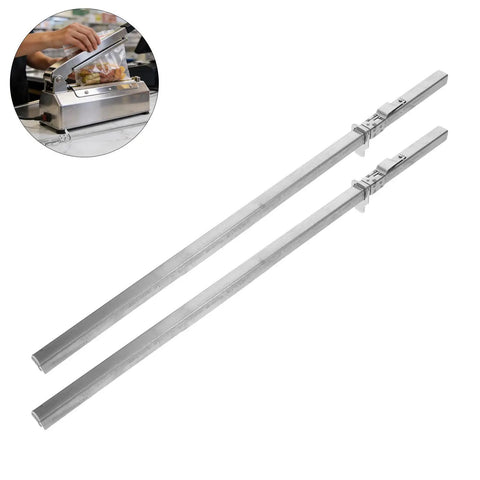 Heavy Duty Plastic Bag Rail Replacement for Packaging Machines and Sealing Equipment Pro Grade Supermarket Tough Ultra Durable and Efficient Rail for Commercial Food Packaging and Retail Bags, silver metal rail set