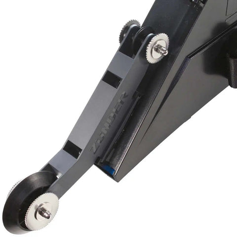 Zunder Drywall Banjo Taping Tool With Belt Holster Hands Free Carry Option showing tape guide and wheel detail